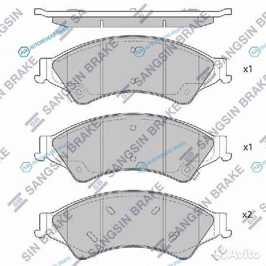 SP1596 колодки дисковые передние Ford Ranger Mazda