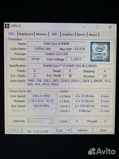 Intel Core i5 9400f (LGA 1151v2)