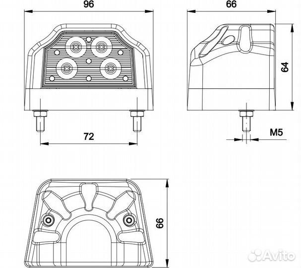 Фонарь подсветки номера прицепа FT-031 LED fristom