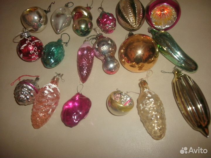 2) елочная игрушка СССР 18шт. советская ёлка рарик