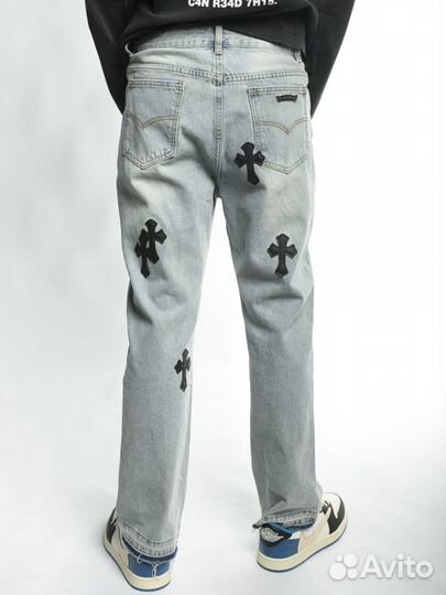 Chrome Hearts Crosses Джинсы Голубые