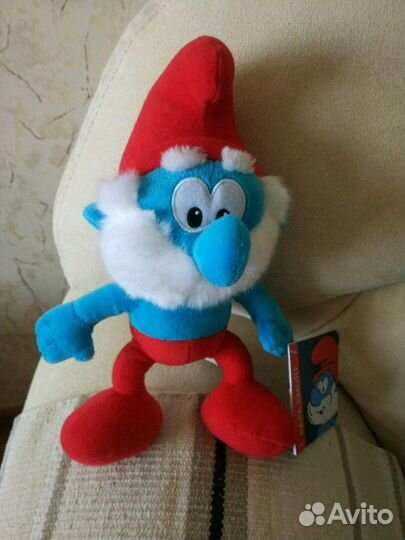 Мягкая игрушка папа смурф, медвеженок 15см