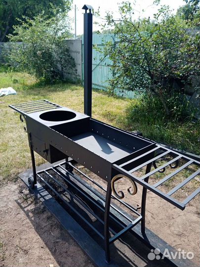 Мангал с печкой под казан