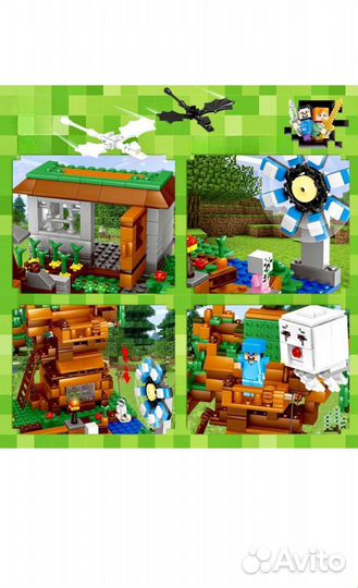 Конструктор Майнкрафт 986 деталей все персонажи