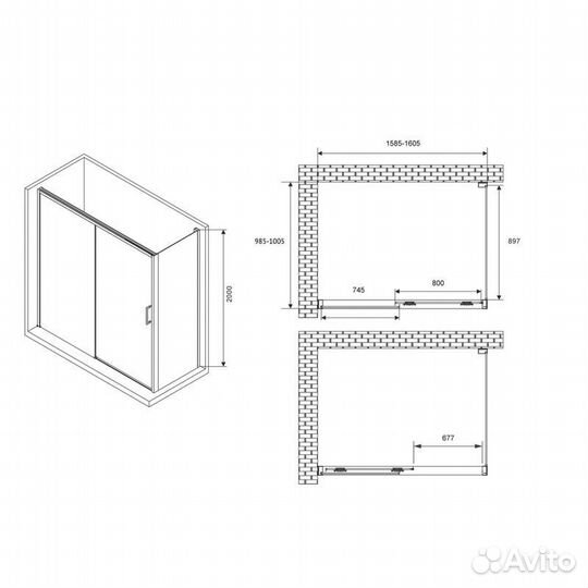 Душевой уголок abber Komfort AG93160-S102