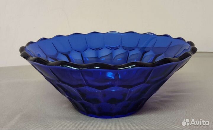 Ваза для фруктов цветное стекло СССР