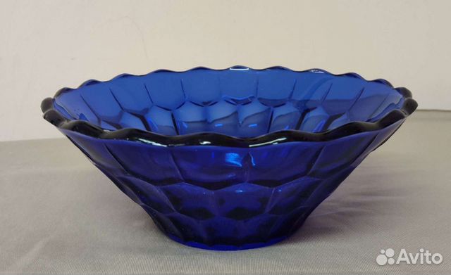 Ваза для фруктов цветное стекло СССР