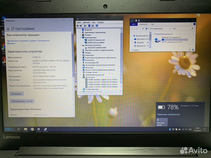 Игровой ноутбук i3/2видеокарты/8gb/ddr4/ssd