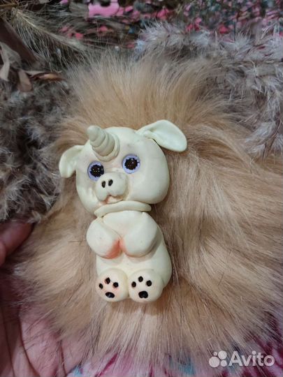 Чудик, игрушка из глины и меха