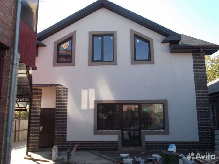 Фасадные работы Короед, утепление дома, камешковая