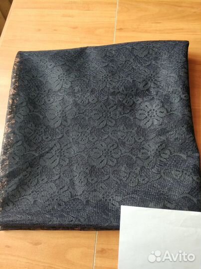 Ткань кружевная гипюр черный (цена за отрез 2,1м)