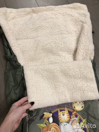 Меховой конверт в коляску овчина