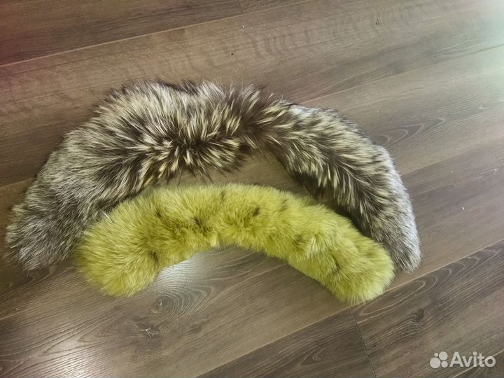 Меховой воротник чернобурка, песец