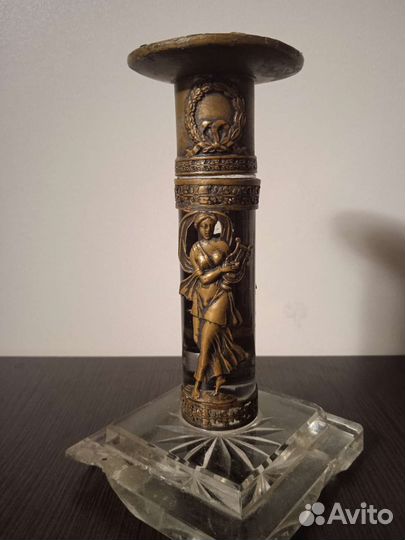 Подсвечник старинный, антик, бронза