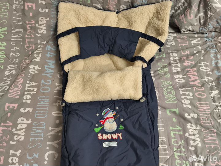 Зимний конверт в коляску на овчине