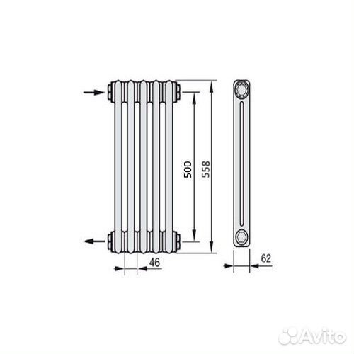 Стальной трубчатый радиатор отопления Zehnder 2056