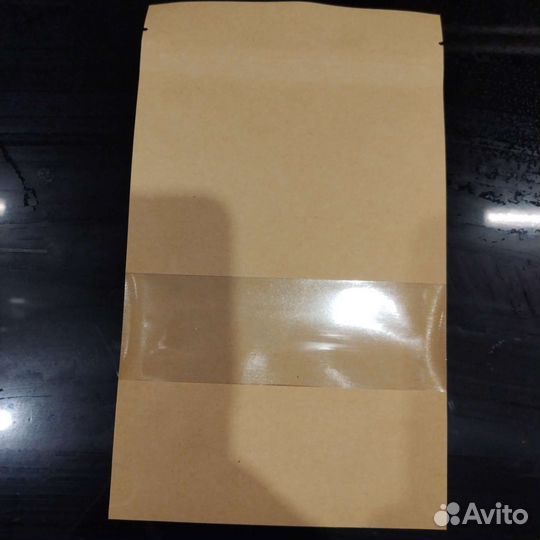 Крафт пакет Дой пак с прозрачным окном zip-lock