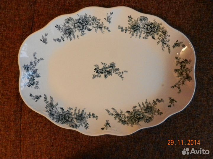 Блюдо фарфоровое 19 века для пирога