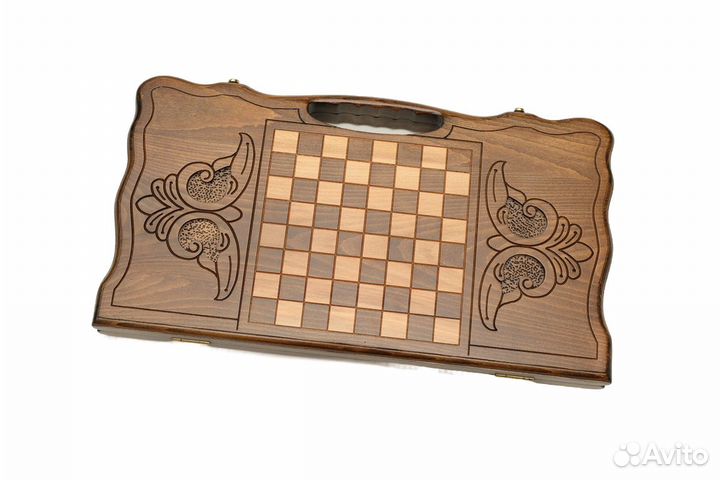 Нарды и шашки резные Корона 51 х 54 см бук Армения 62666