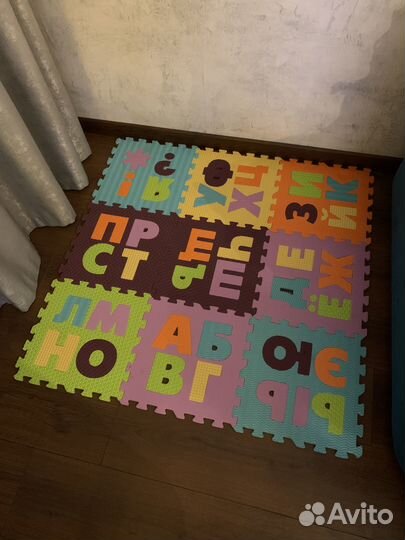Мягкий коврик пазл с буквами