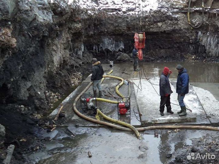 Откачка воды в зонах затопления, подвалах, стройке