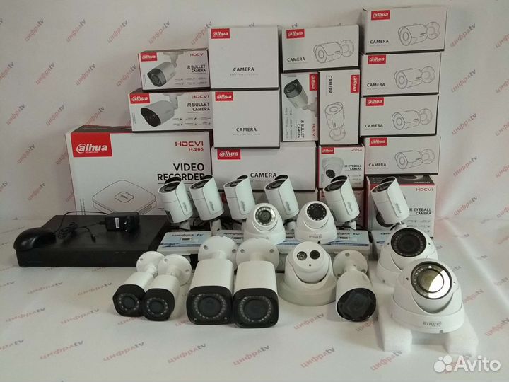 Комплект уличного видеонаблюдения16 камер микрофон