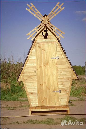 Дачный туалет деревянный с установкой DMK