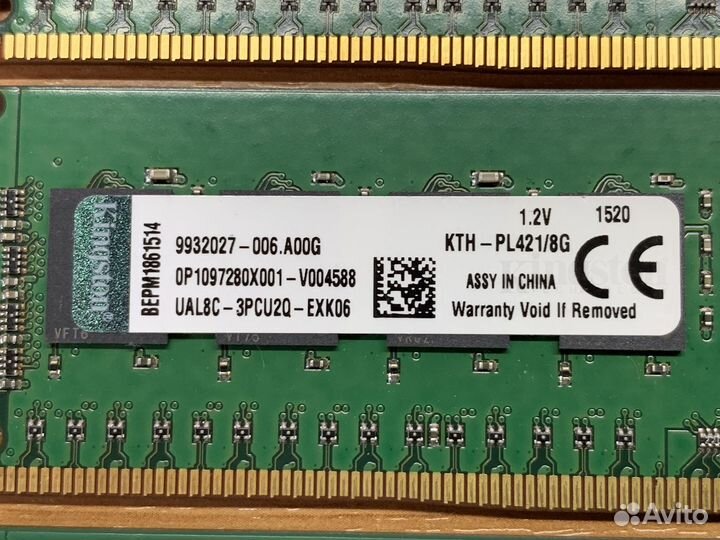 Серверная память 8GB DDR4 ECC Reg 2133MHz Kingston