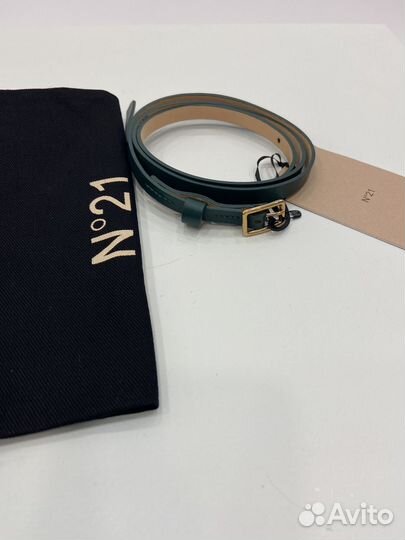 Узкий темно-зеленый ремень N21 оригинал
