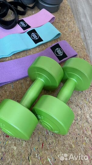 Гантели коврик резинки для фитнеса