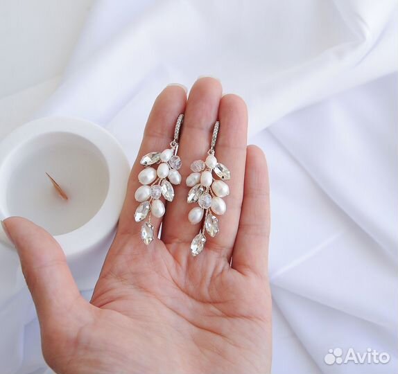 Свадебные украшения (веточка и серьги)