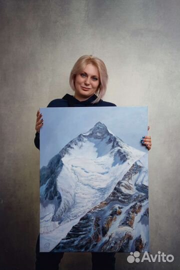 Картина горы, холст 60х80см. Горный пейзаж