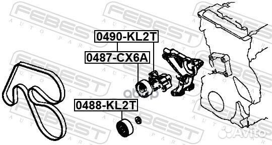 Натяжитель ремня 0490KL2T Febest
