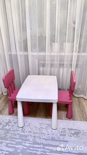Детский стул и стол IKEA маммут