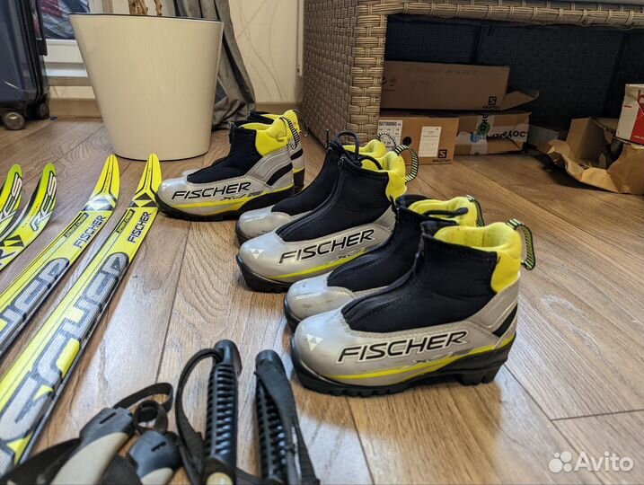 Беговые лыжи Fischer 140, 150, 160 с ботинками
