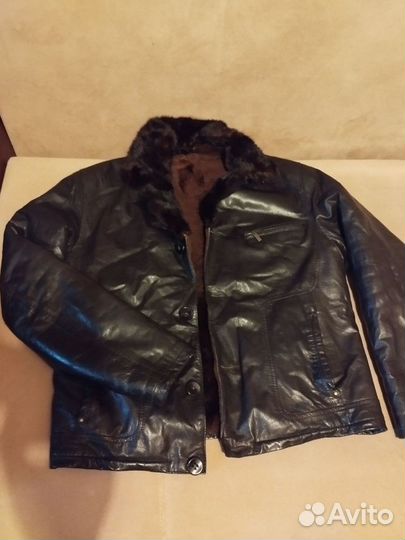 Кожаная куртка мужская 52 размер
