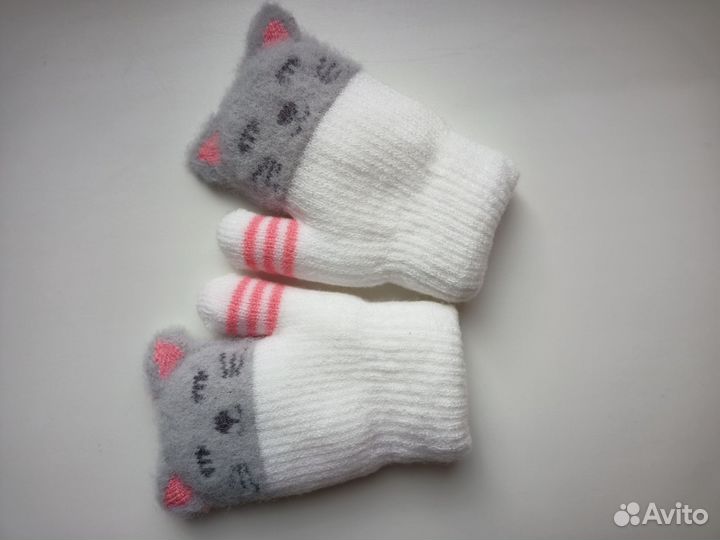 Варежки зимние на малышей до 1.5 лет