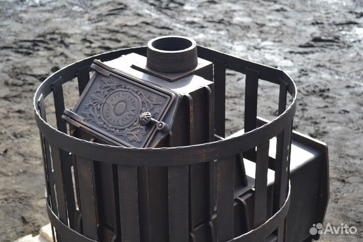 Банная цельнолитая печь из чугуна 