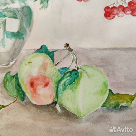 Акварель Букет калины