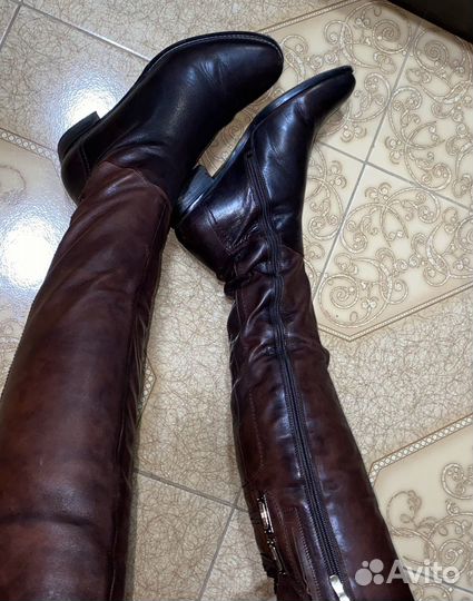 Сапоги ботфорты зимние натуральная кожа