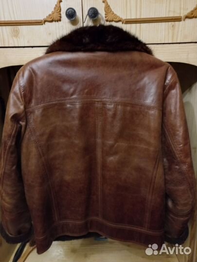Норка.Кожаная куртка-дубленка мужская