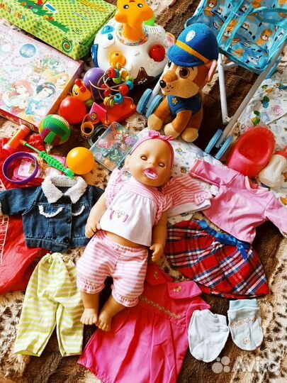 Кукла пупс Беби борн 45 см с коляской и вещами