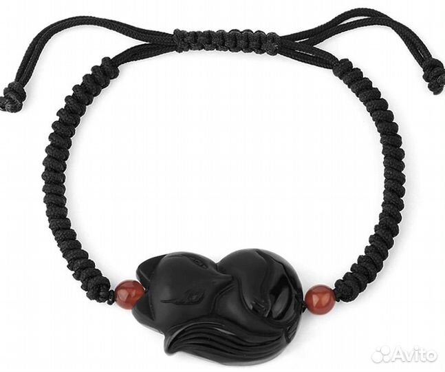 Браслет Талисман Лиса Обсидиан