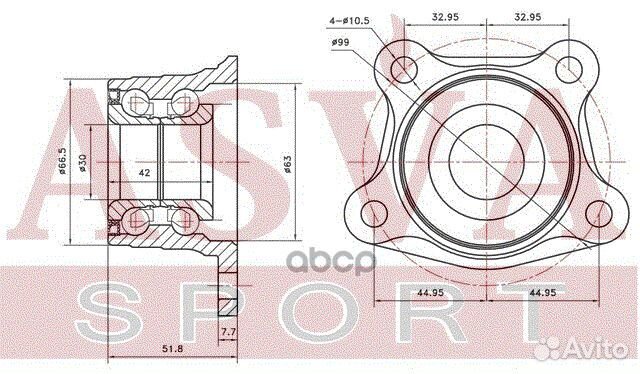 Подшипник задней ступицы tywh-ST190R asva