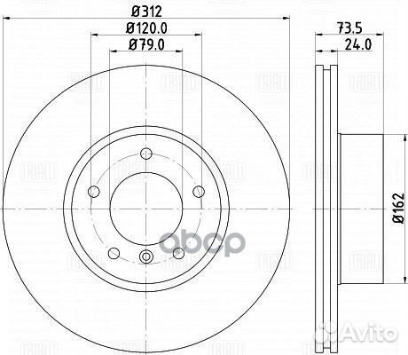 Диск тормозной BMW 3 E90/91/92 2.0-2.5 05/X1 E84