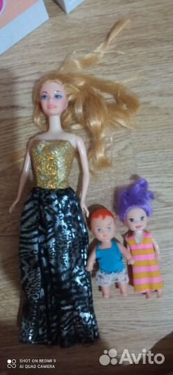 Барби,Кен, динозавры, горшок куклы