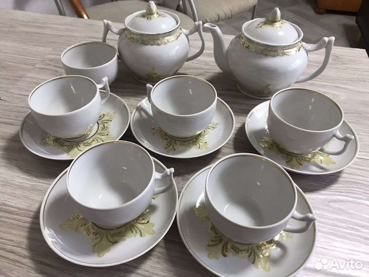 Фарфоровый чайный сервиз барбарис вербилки СССР