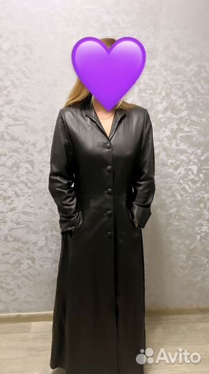 Кожаный плащ женский 48 50