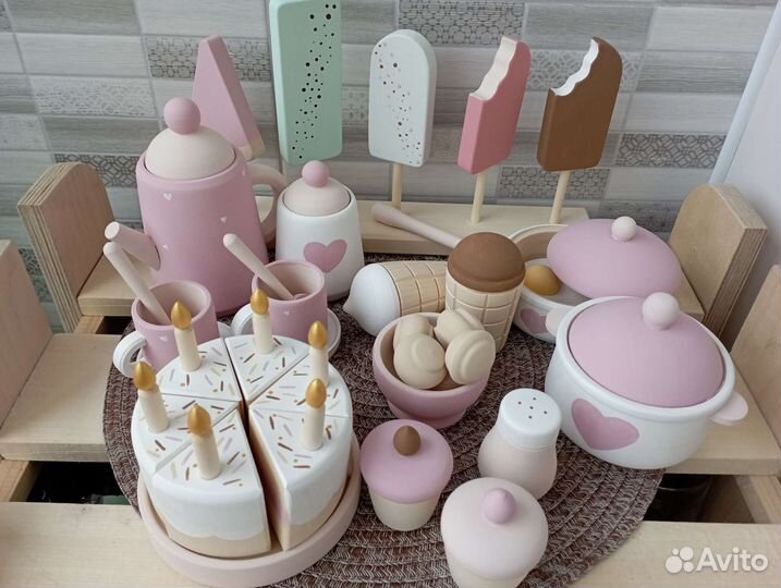 Игровая посуда ручной работы деревянная