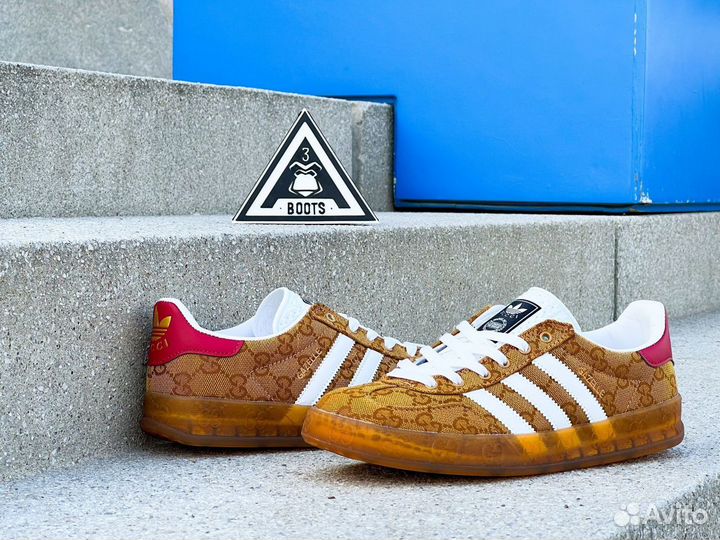 Adidas Gazelle Gucci Original GG Beige Brown